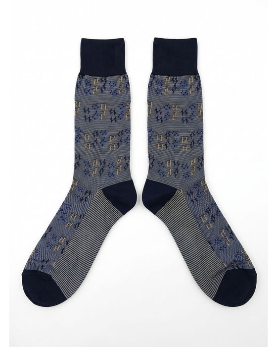 Missoni Blue  Mens Neat Design Crew Socks-M
