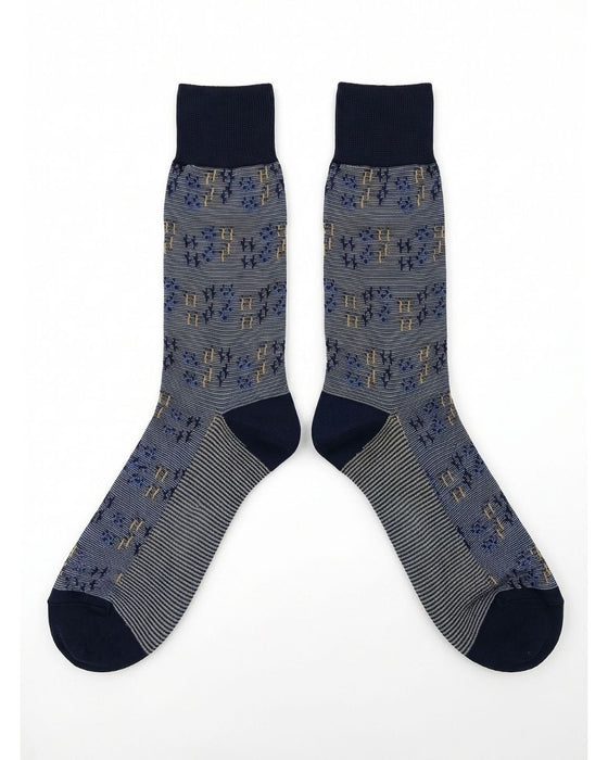 Missoni Blue  Mens Neat Design Crew Socks-M