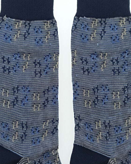 Missoni Blue  Mens Neat Design Crew Socks-M