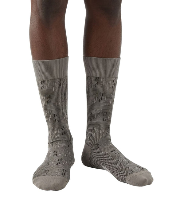 Missoni Taupe  Mens Neat Design Crew Socks-M
