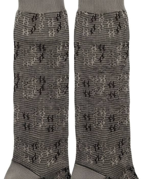 Missoni Taupe  Mens Neat Design Crew Socks-M