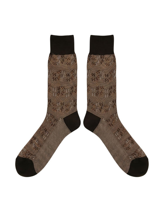 Missoni Brown Mens Neat Design Crew Socks-M