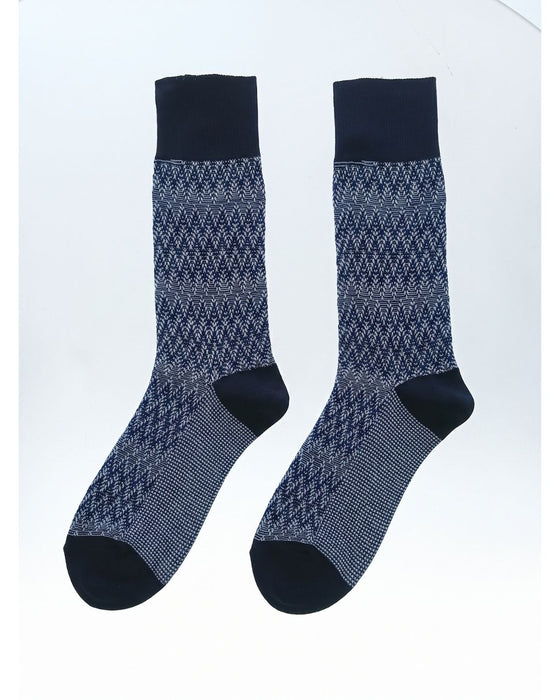 Missoni Navy Blue Mens Chevron Crew Socks-S