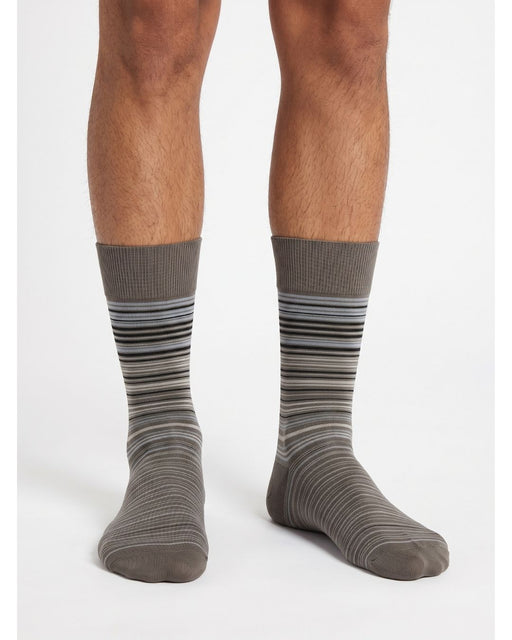 Missoni Taupe Blue Mens Classic Stripe Crew Socks-M