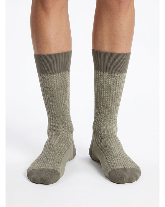 Missoni Beige Mens Textured Design Crew Socks-M