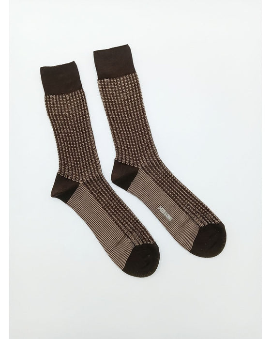 Missoni Brown Mens Textured Design Crew Socks-M