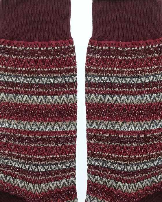 Missoni Burgundy Mens Chevron Knit Crew Socks-M