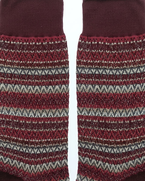 Missoni Burgundy Mens Chevron Knit Crew Socks-M