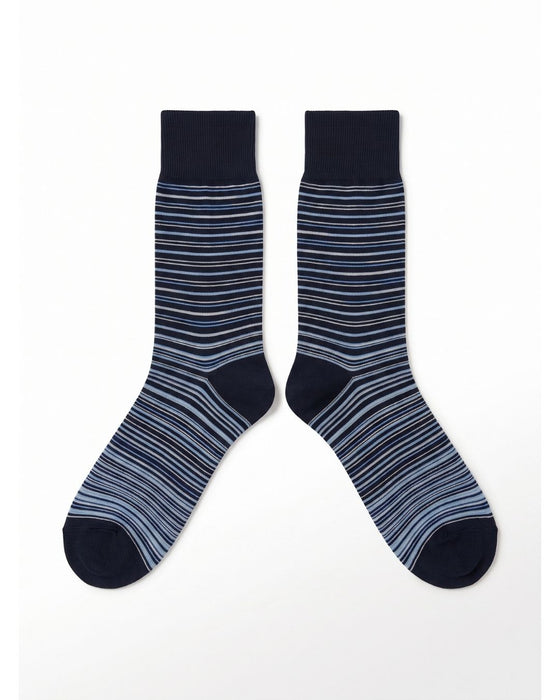 Missoni Blue  Mens Fine Stripe Crew Socks-M