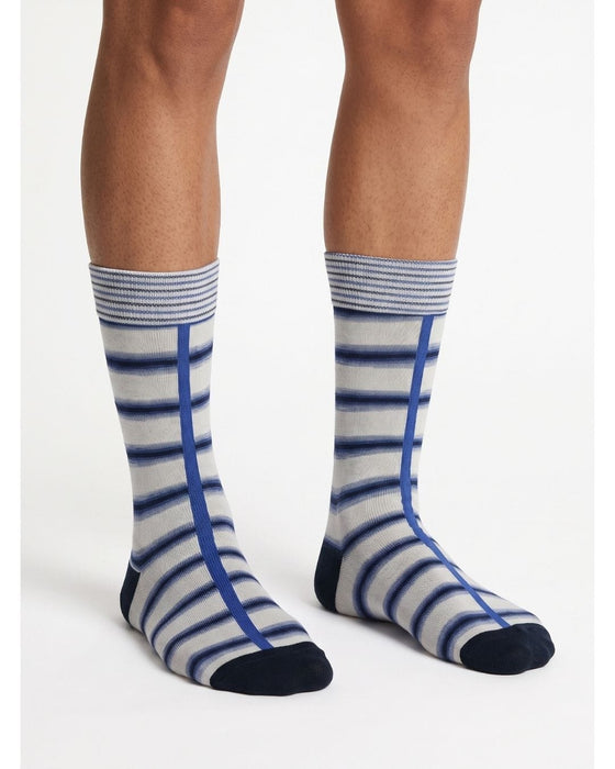 Missoni Blue  Mens Bold Stripe Crew Socks-M