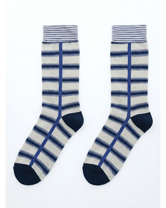 Missoni Blue  Mens Bold Stripe Crew Socks-M