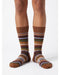 Missoni Burgubdy Brown Mens Stripe Crew Socks-M
