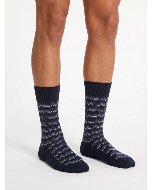 Missoni Navy Mens Wave Crew Socks-S