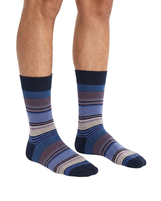 Missoni Lavender Blue  Mens Stripe Crew Socks-S