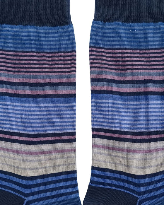 Missoni Lavender Blue  Mens Stripe Crew Socks-