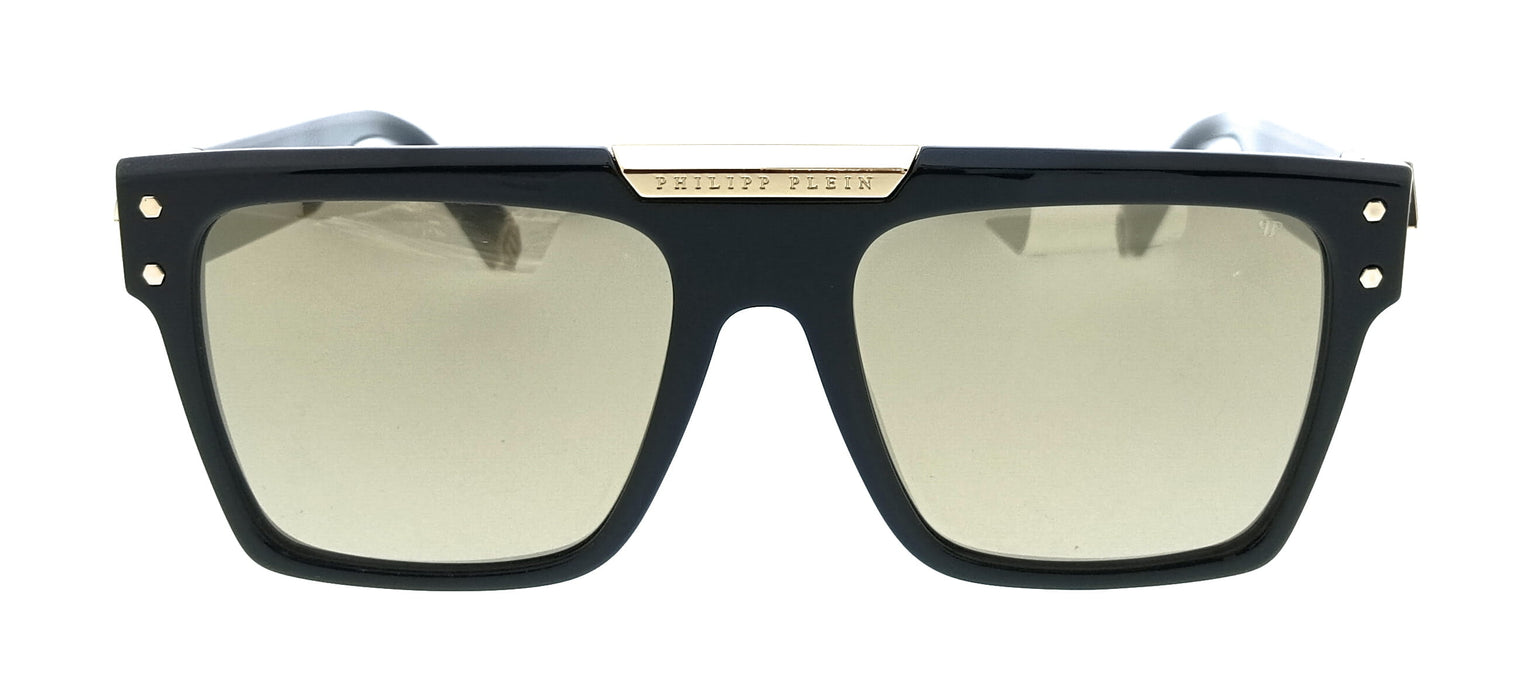 Philipp Plein SPP080 55700G Shiny Black Square Unisex Sunglasses
