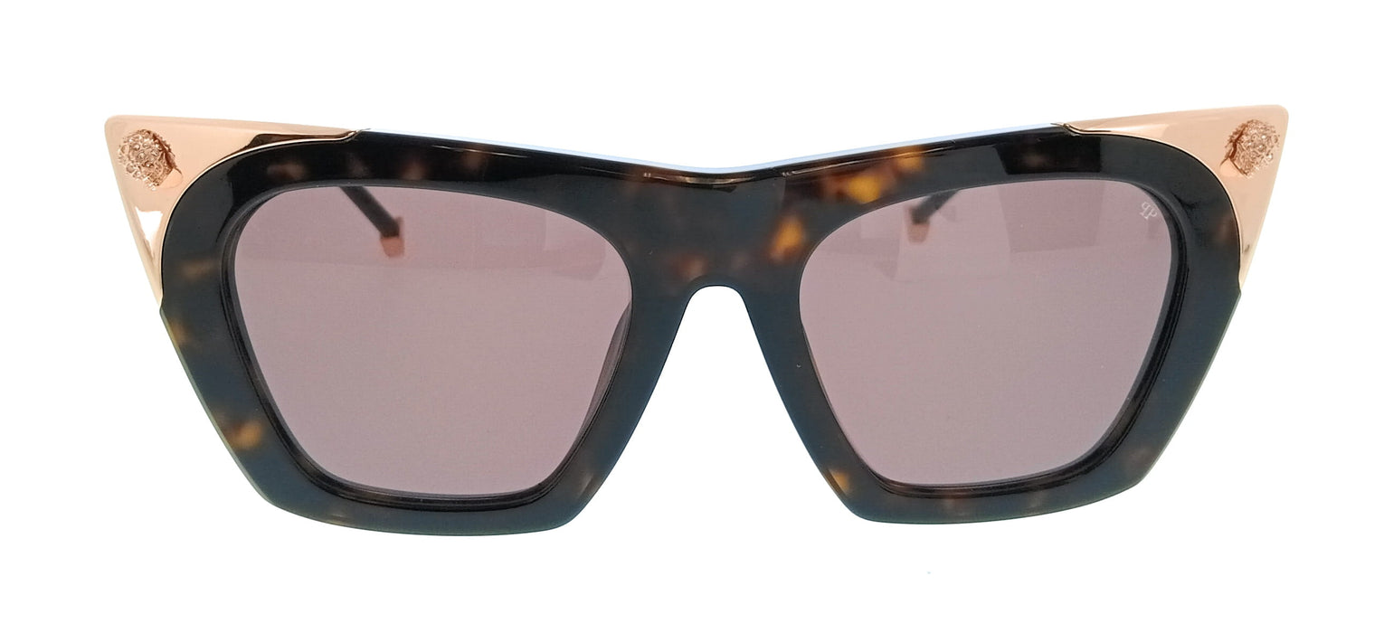 Philipp Plein SPP134S520722 Dark Havana Cat Eye Womens Sunglasses