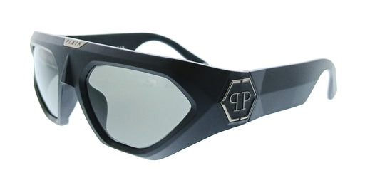 Philipp Plein SPP153 580U28 Matte Black Rectangle Mens Sunglasses