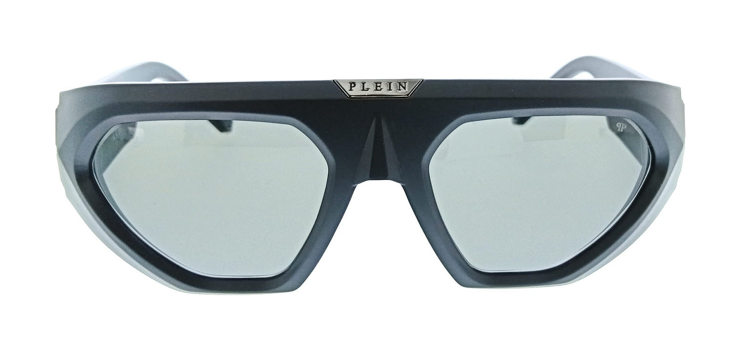 Philipp Plein SPP153 580U28 Matte Black Rectangle Mens Sunglasses