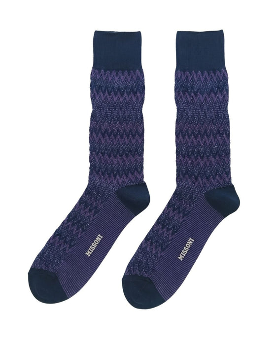 Missoni Purple Mens Crew Socks-