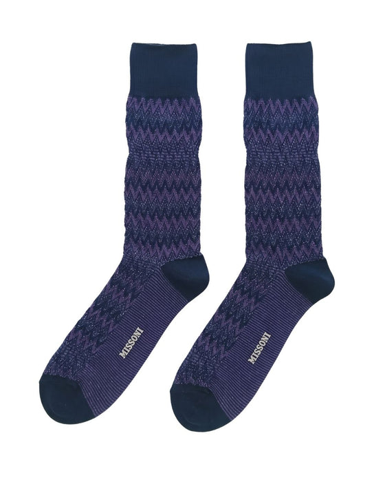 Missoni Purple Mens Crew Socks-