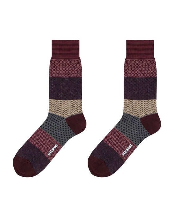 Missoni Burgundy  Mens Crew Socks-S