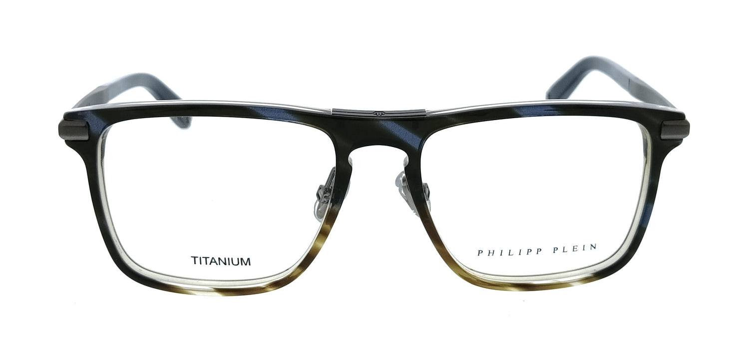 Philipp Plein VPP019M5309N3 Blue Square Mens Optical Frames