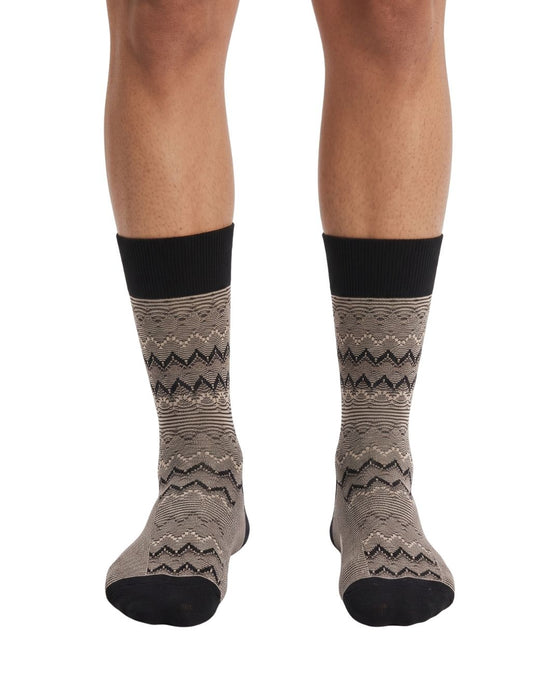 Missoni Black Light Grey Mens Chevron Crew Socks-L