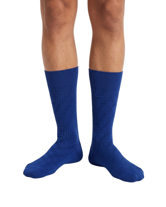 Missoni Royal Blue Mens Ribbed Crew Socks-L