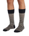 Missoni Black Beige Mens Fine Stripe Crew Socks-M
