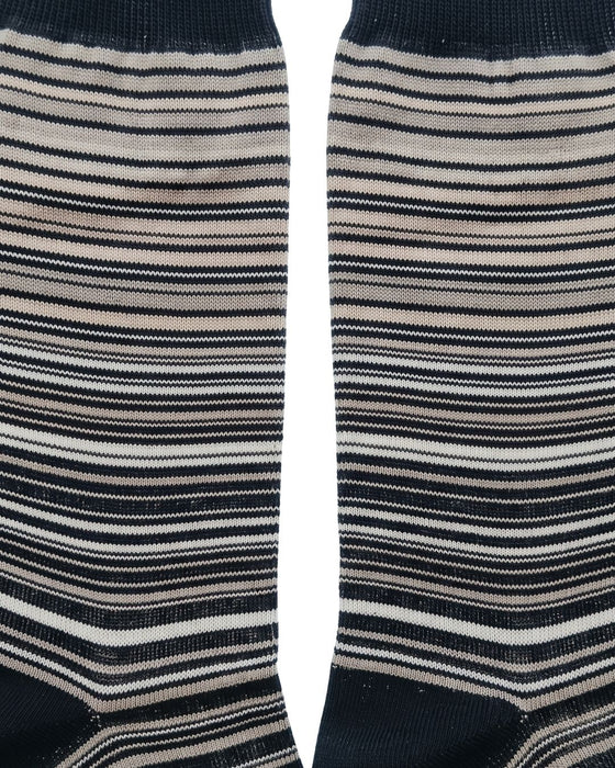 Missoni Black Beige Mens Fine Stripe Crew Socks-M