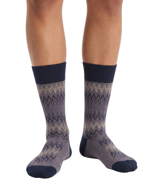 Missoni Purple Navy Mens Chevron Crew Socks-M