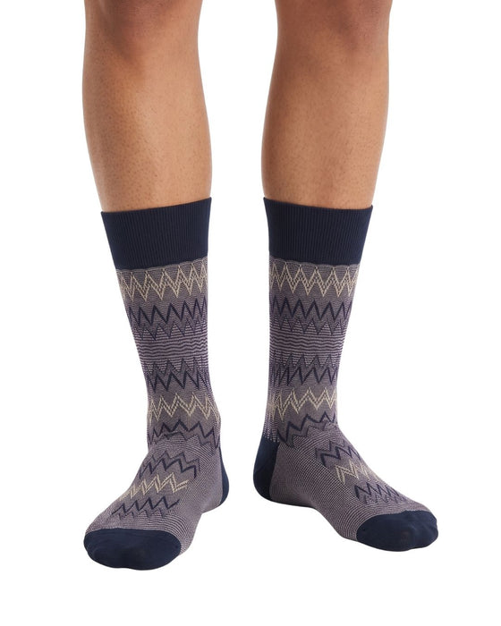 Missoni Purple Navy Mens Chevron Crew Socks-M