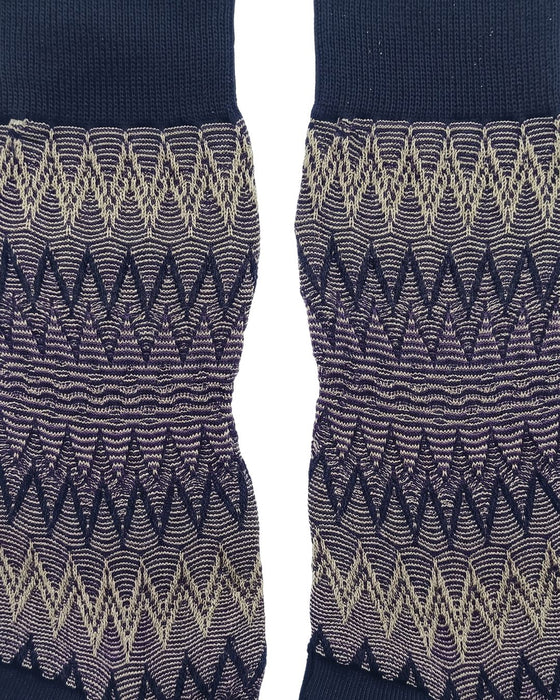 Missoni Purple Navy Mens Chevron Crew Socks-M