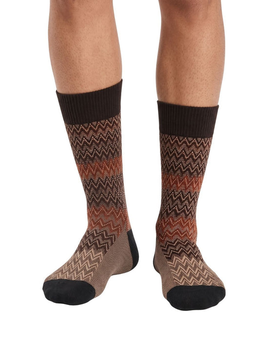 Missoni Black Beige Mens Chevron Socks-S