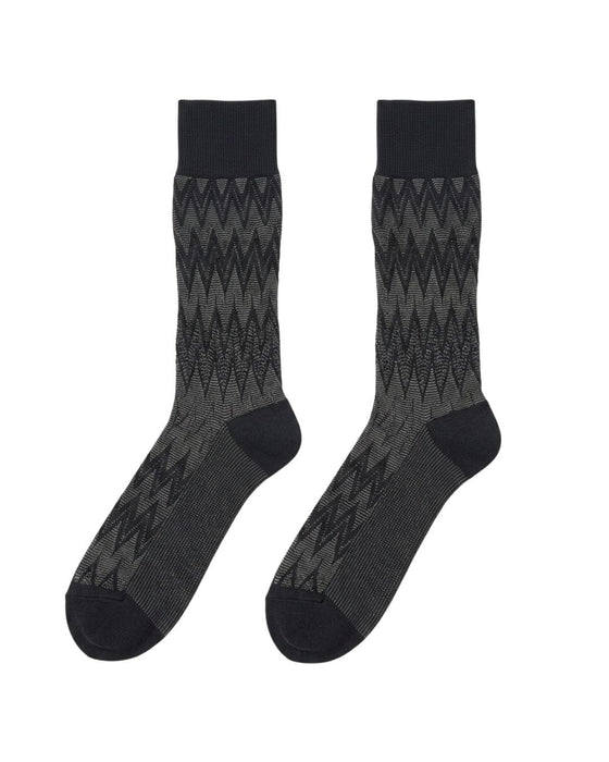 Missoni Black Anthracite Mens Chevron Socks-M