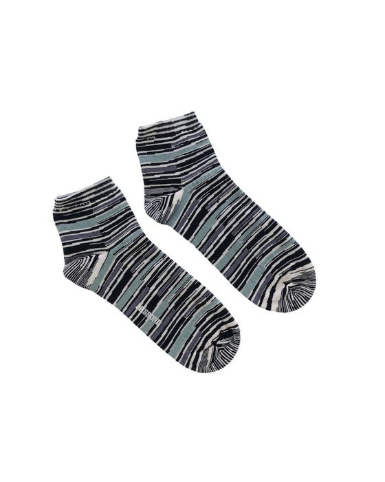 Missoni Green Black Mens Stripe Ankle Socks-M