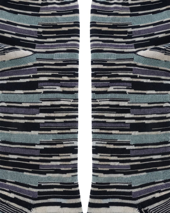 Missoni Green Black Mens Stripe Ankle Socks-M