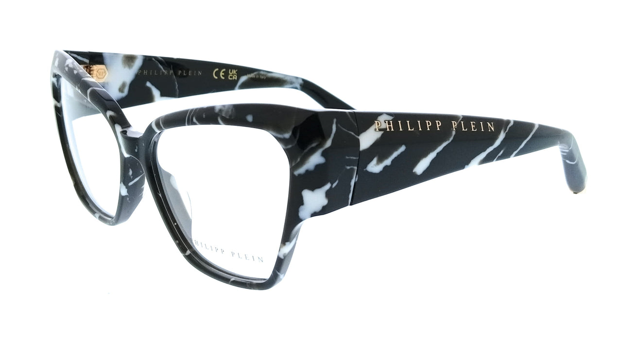 Philipp Plein VPP100 550Z21 Marbled Black Square Womens Optical Frames