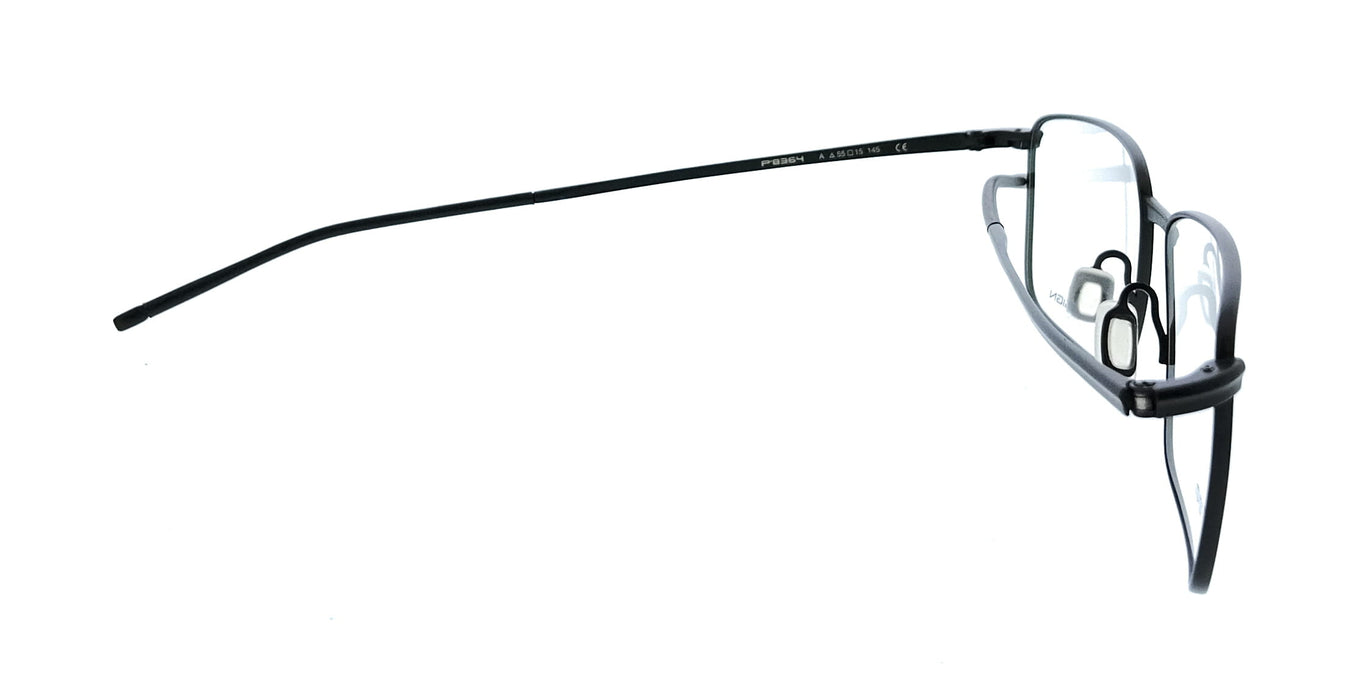 Porsche Design P8364 55A Black Square Mens Sunglasses