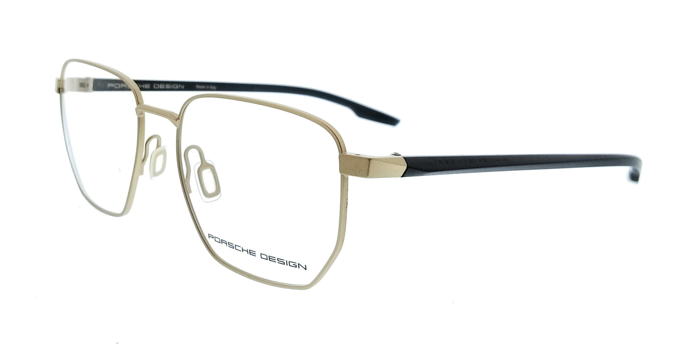 Porsche Design P8770 55B000 Shiny Gold Black Square Mens Sunglasses