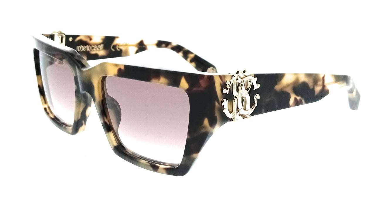 Roberto Cavalli SRC016M550AGG Vintage Havana Square Unisex Sunglasses