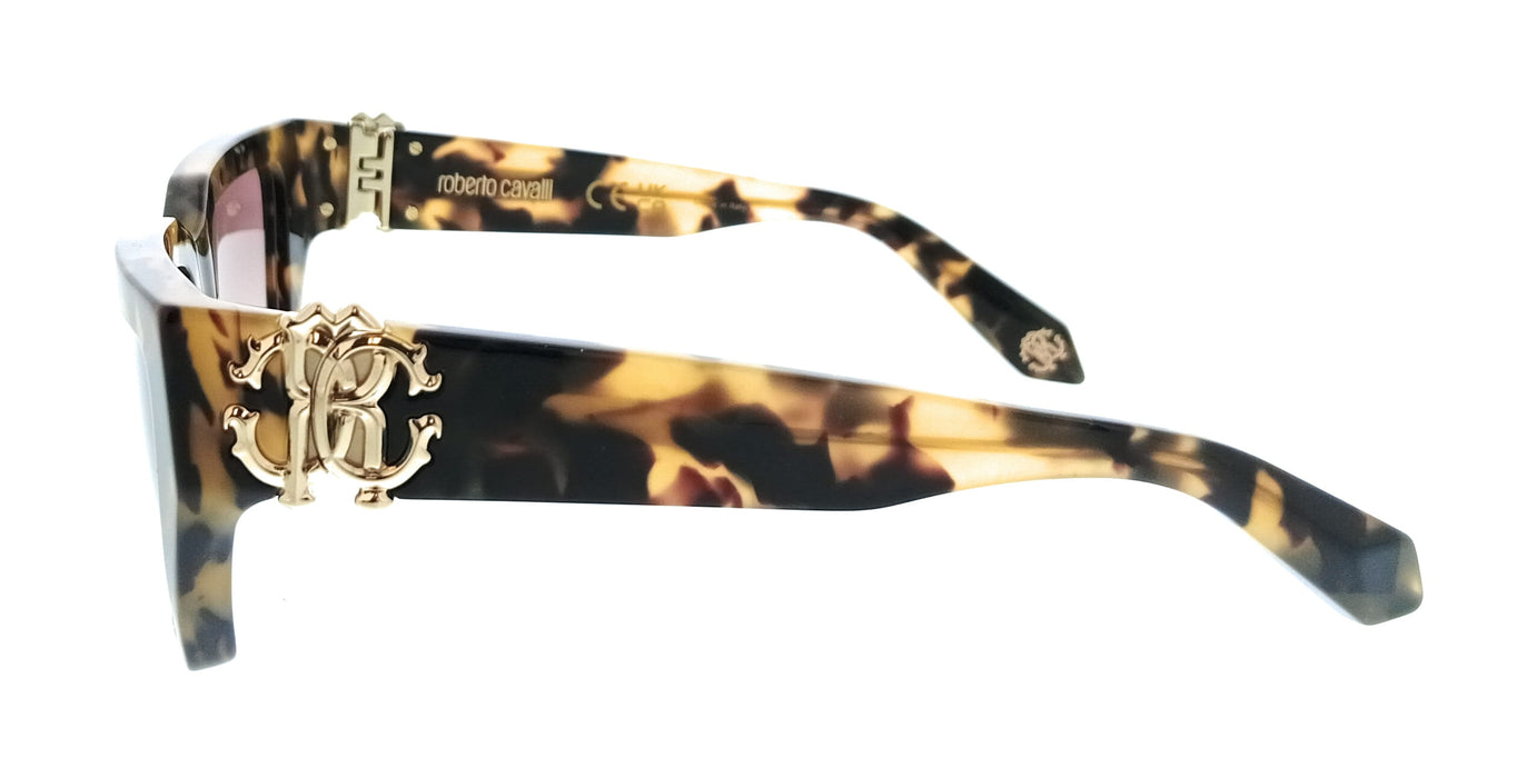 Roberto Cavalli SRC016M550AGG Vintage Havana Square Unisex Sunglasses