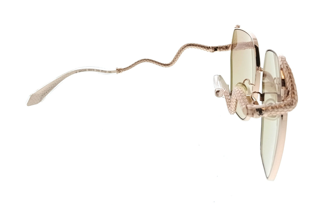 Roberto Cavalli SRC035M598FCG Shiny Copper Gold Rectangle Womens Sunglasses
