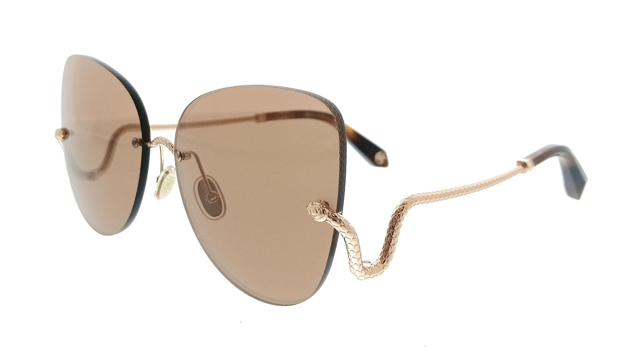 Roberto Cavalli SRC062 648FCX Copper Gold Rectangle Womens Sunglasses