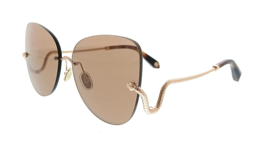 Roberto Cavalli SRC062 648FCX Copper Gold Rectangle Womens Sunglasses