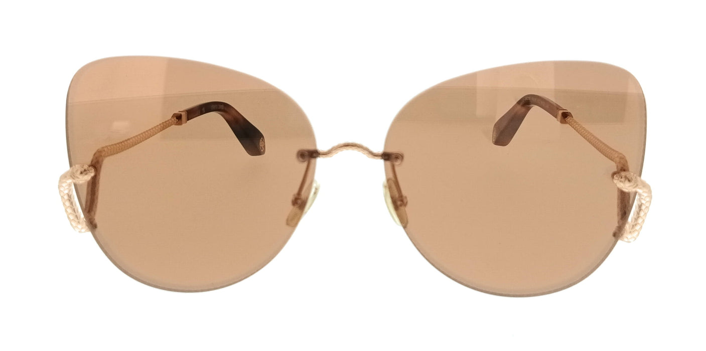 Roberto Cavalli SRC062 648FCX Copper Gold Rectangle Womens Sunglasses