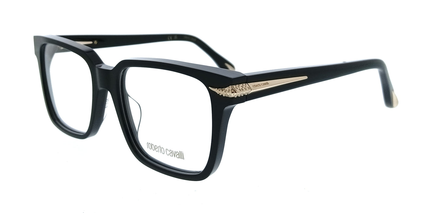 Roberto Cavalli VRC019S520700 Black Square Unisex Optical Frames