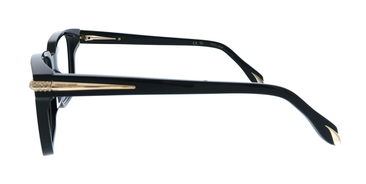 Roberto Cavalli VRC019S520700 Black Square Unisex Optical Frames