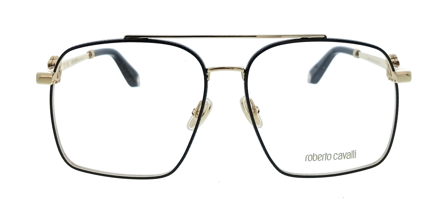 Roberto Cavalli VRC028 580301 Rose Gold Black Square Unisex Optical Frames